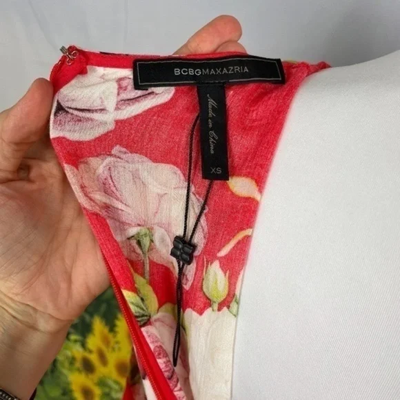 BCBG Scarlett Rose Floral Flutter Maxi Dress XS - Picture 15 of 17